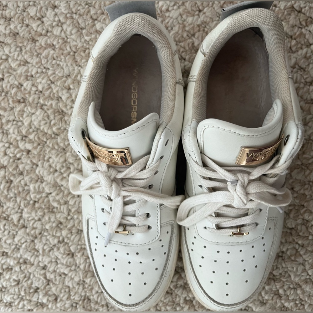 Windsor Smith White Sneakers with Gold Details